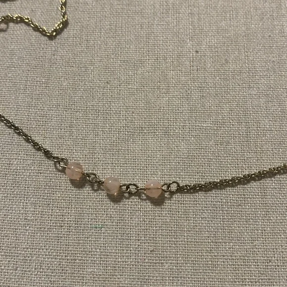 Banana Republic Gold Tassel Necklace with Pink Beads - Picture 2 of 4